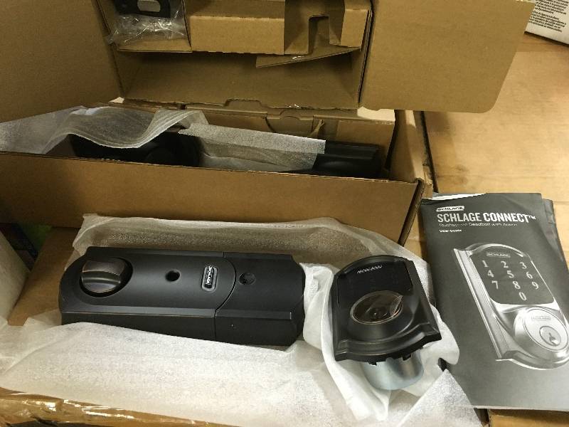 Schlage Connect Touchscreen Deadbolt with Alarm open box never used