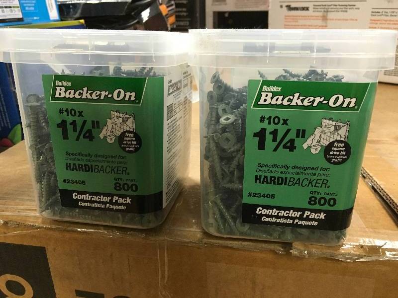 Buildex Backer-On #10x 1-14 - HardiBacker Qty 800 - Lot of 2