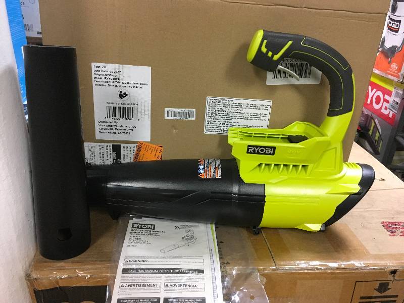 Ryobi 155 MPH 300 CFM 40-Volt Lithium-Ion Cordless Jet Fan Leaf Blower - Battery and Charger not Included open box never used