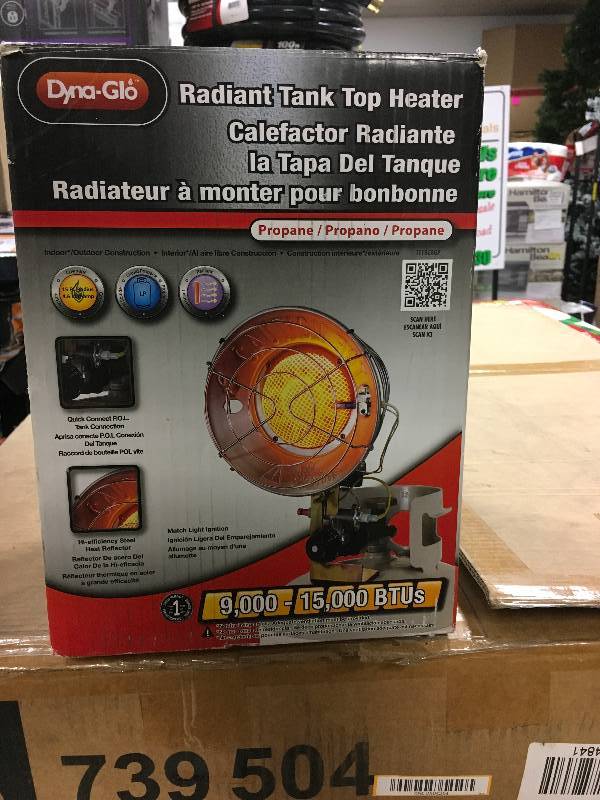 Dyna-Glo Radiant Tank Top Heater 9,000 - 15,000 BTUs