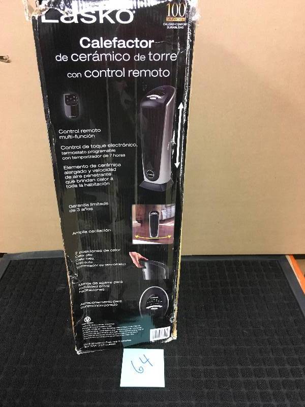 Lasko 751320 Ceramic Tower Heater with Remote open box never used