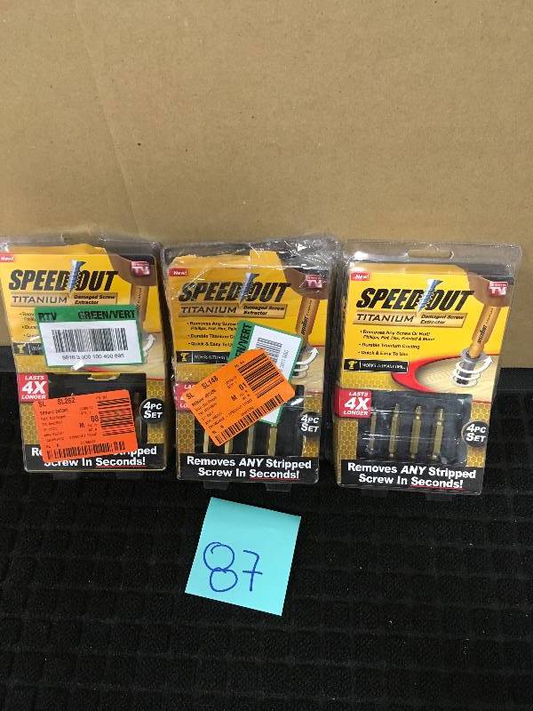Ontel Speed Out Speed Out Titanium Screw Extractor - Lot of 3