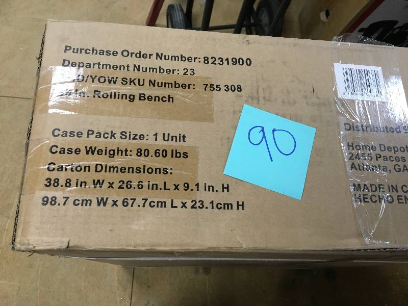 Husky 3 ft. Mobile Solid Wood Top Workbench, Smooth New