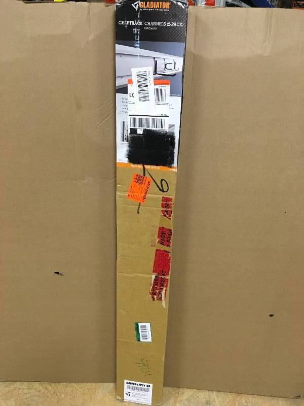 Gladiator Garageworks 2 Count Grey Gladiator Geartrack Channels open box never used