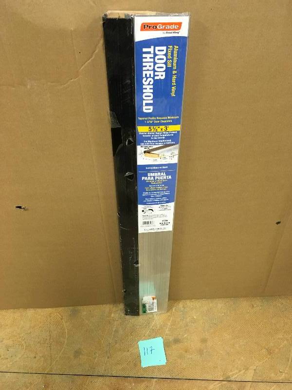 Prograde Aluminum & Hard Vinyl Fixed Sill Door Threshold open box never used
