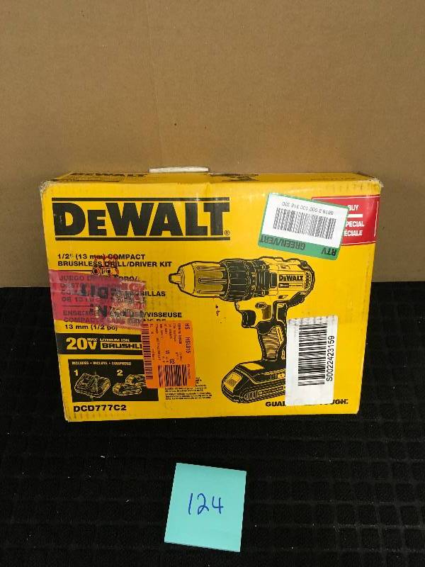 DeWalt 120 Volt 12 Compact Brushless Drill.Driver Kit open box never used