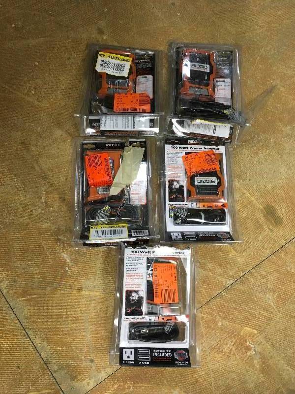 Ridgid 100 Watt Power Converters - Lot of 5