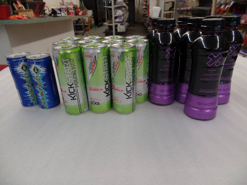 lot 55 image: Energy Drinks & Axwater