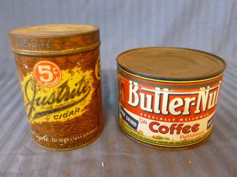 lot 93 image: Vintage Metal Containers