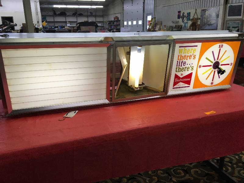 1960S BUDWEISER CLOCK AND LIGHTED SIGN