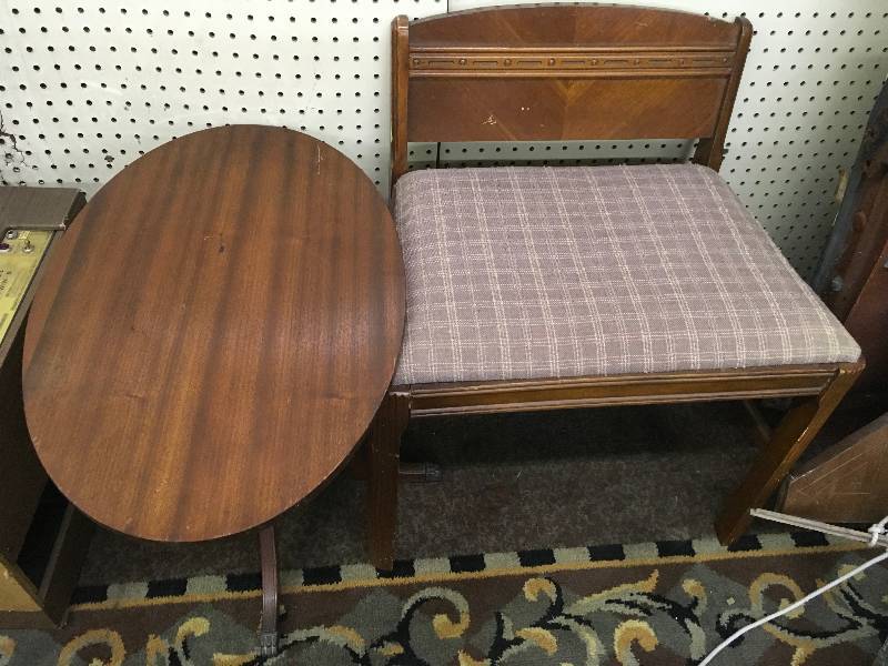 DRESSING CHAIR AND SMALL SIDE TABLE