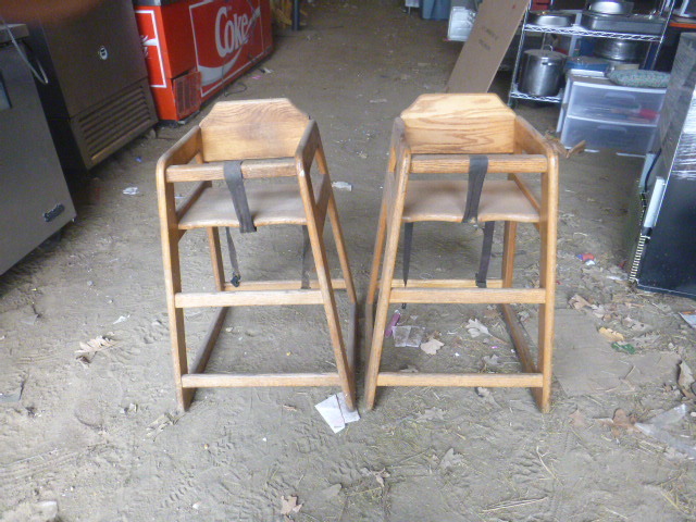 lot 32 image: 2 Wooden High Chairs