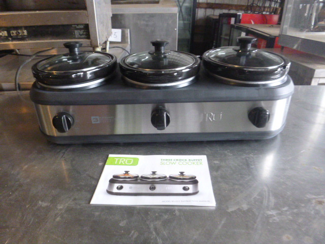 lot 58 image: Tru 3 Crock Buffet Slow Cooker