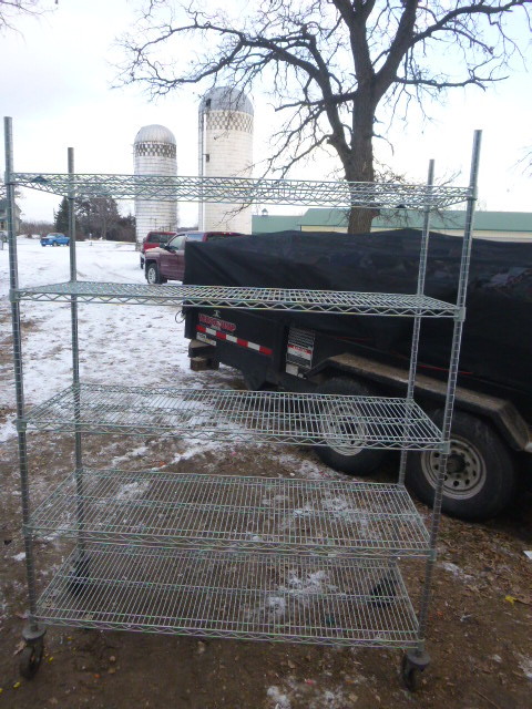 lot 116 image: 5 Tier Stainless Steel Shelving