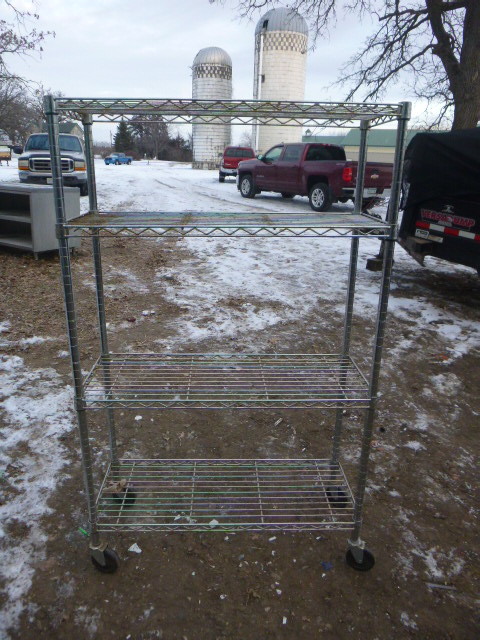 lot 118 image: 4 Tier Stainless Steel Shelving