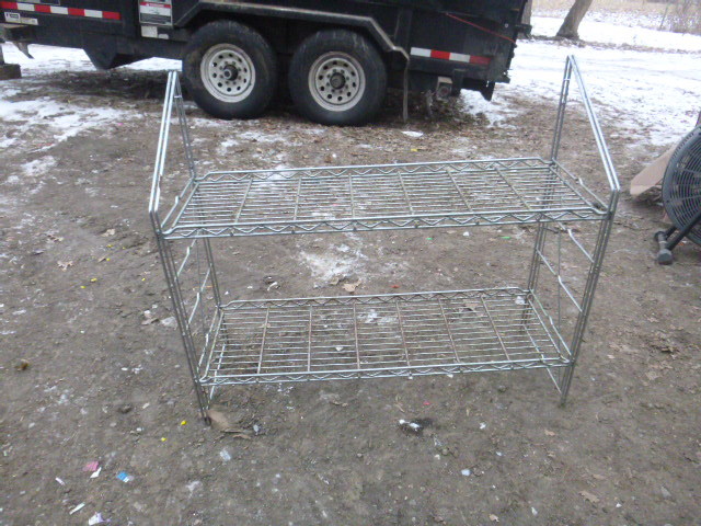 lot 121 image: 2 Tier Stainless Steel Shelving