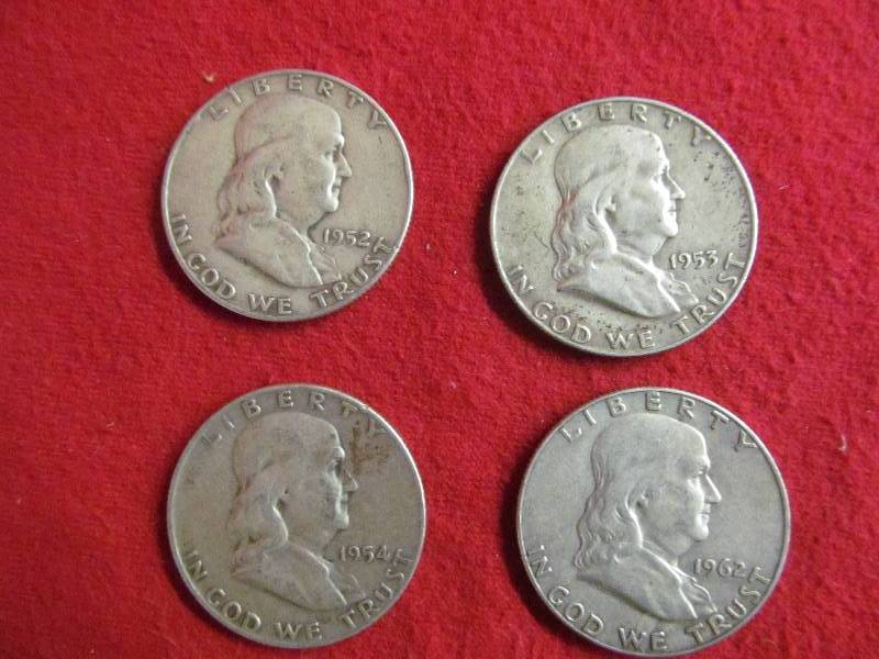 lot 5 image: Franklin half dollars