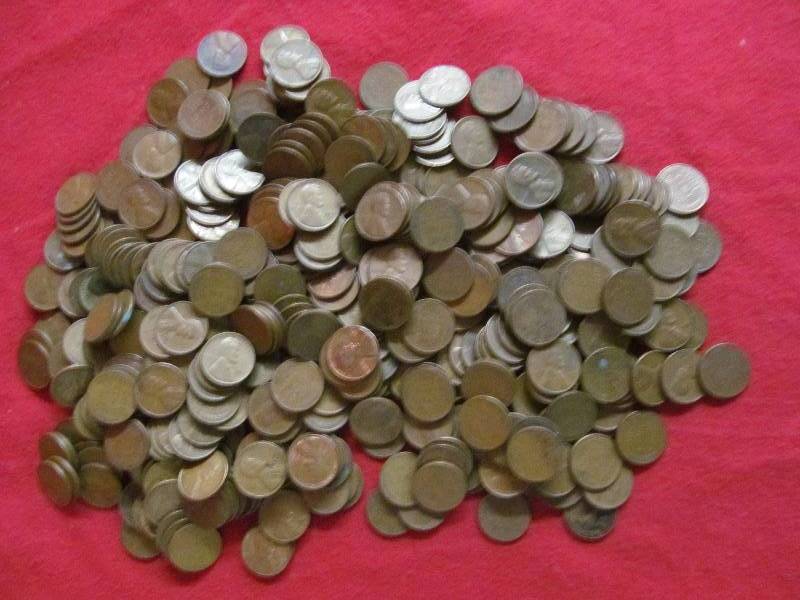 lot 9 image: wheat pennies
