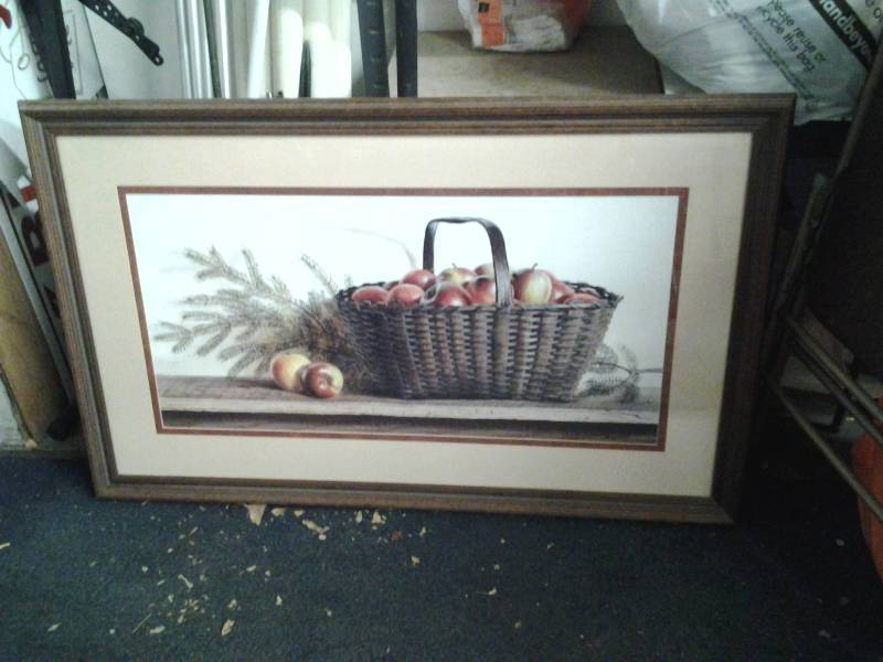 lot 54 image: Framed Print By Pauline Eble Campanelli Winter Apples 42x26