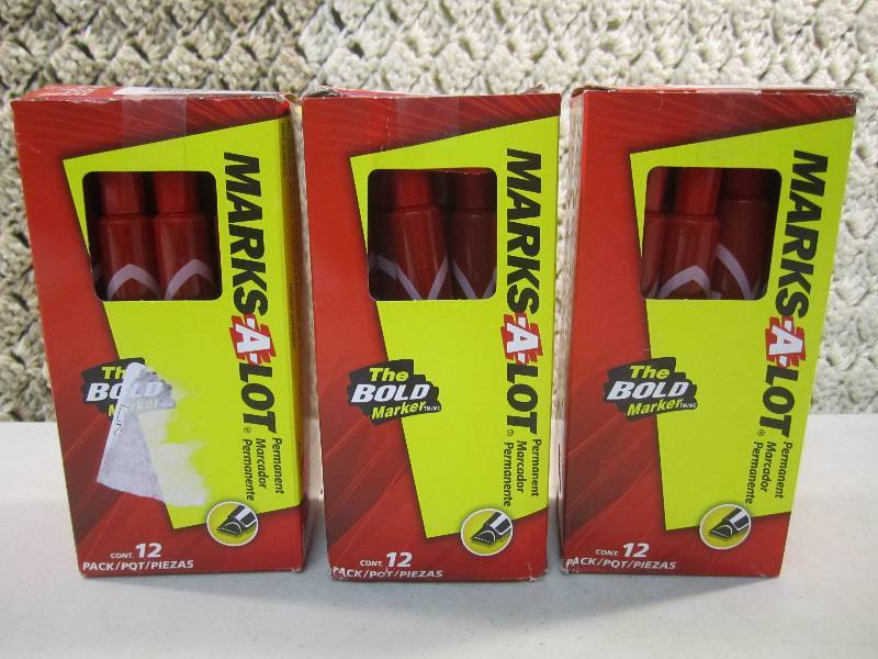 lot 61 image: Lot of 36 Marks-A-Lot Red Permanent...