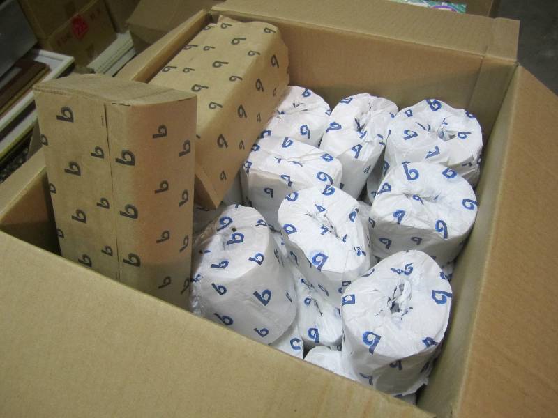 lot 82 image: Box with 42 Rolls Toilet Tissue and...
