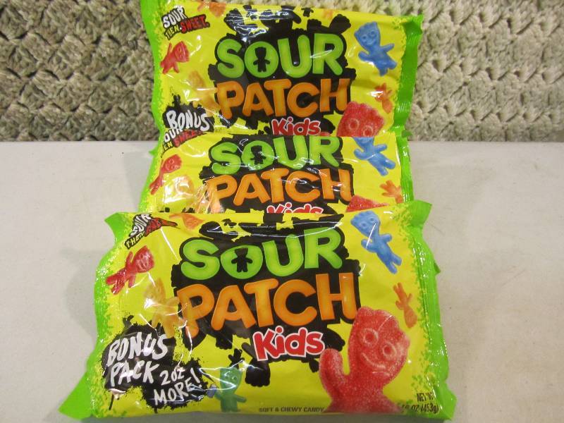 lot 214 image: 3 Bags of Sour Patch Sour Then Swee...