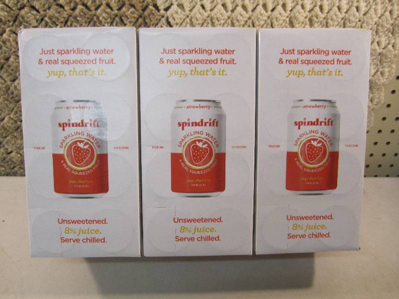 lot 220 image: 3 - 8 Packs of Spindrift Strawberry...