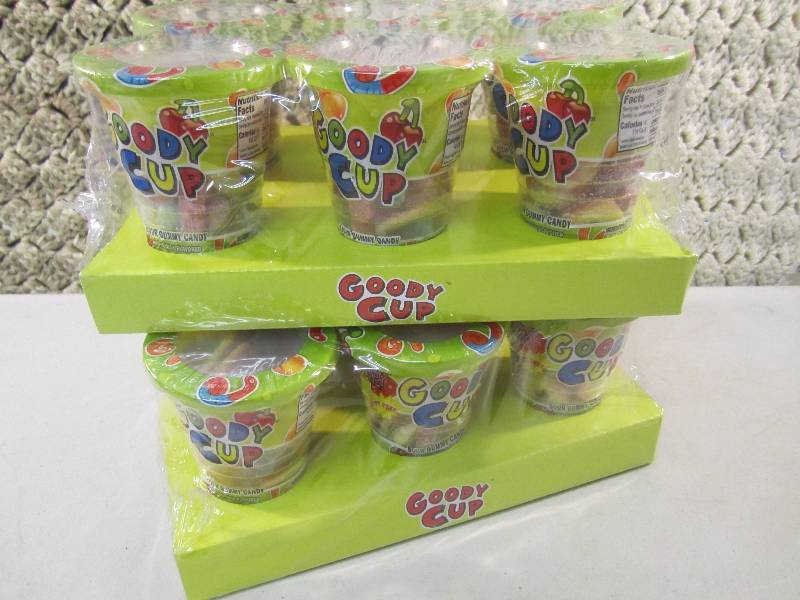 lot 256 image: Lot of 12 Cups Goody Cups Sour Gumm...