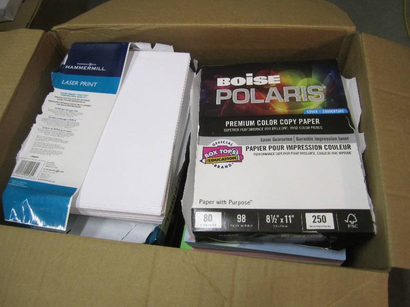 lot 284 image: Box of 9 Reams Mixed Printer Paper ...