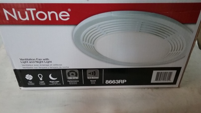 NuTone Ventilation Fan Model 8663RP