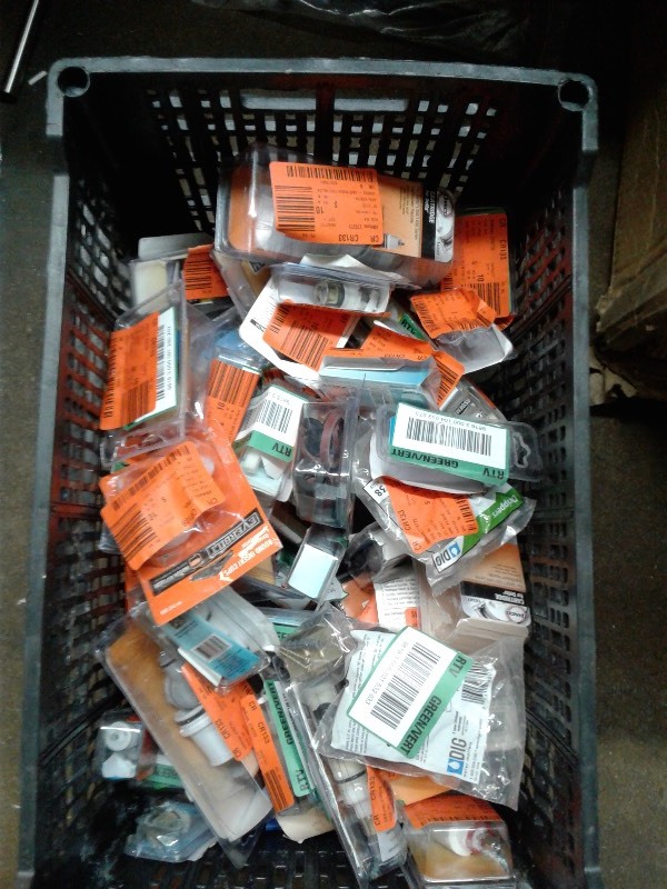 Large Box of Misc Faucet and Tub Parts