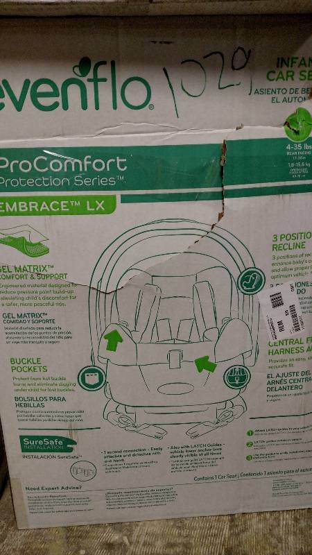 lot 1029 image: Evenflo Pro Comfort Embrace LX Infant Car Seat  Anderson