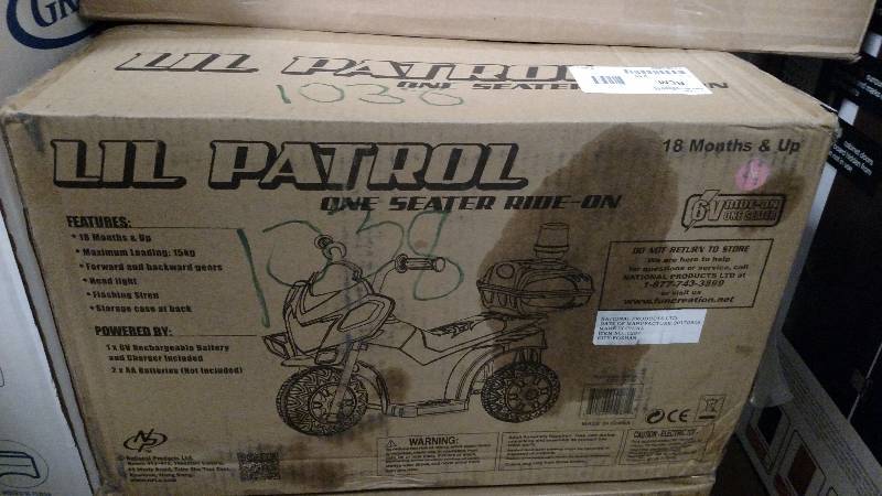 lot 1038 image: Kid Motorz Lil Patrol Pink 6V Motorcycle Ride-On