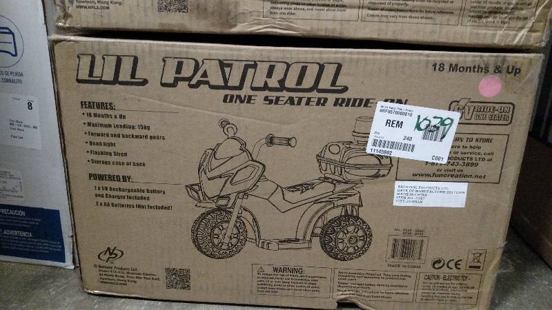 lot 1039 image: Kid Motorz Lil Patrol Pink 6V Motorcycle Ride-On