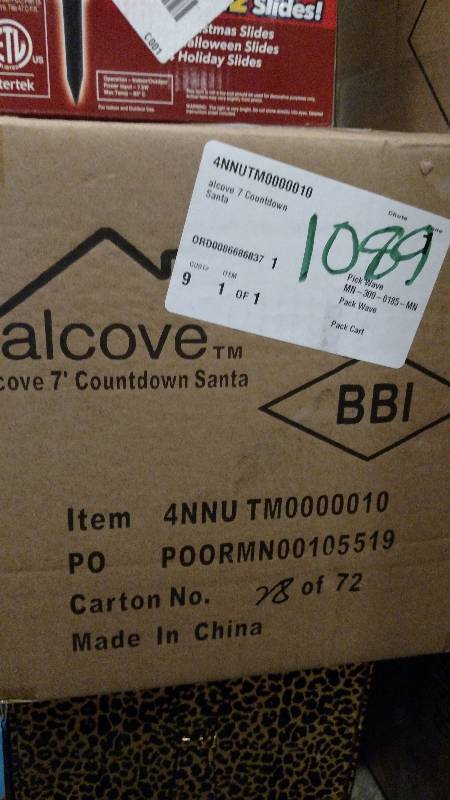 lot 1089 image: alcove 7 Inflatable Santa with Digital Countdown Calendar