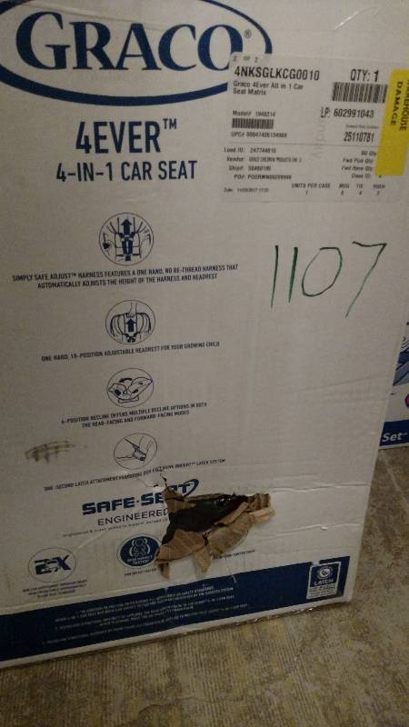 lot 1107 image: Graco 4Ever All in 1 Car Seat Matrix
