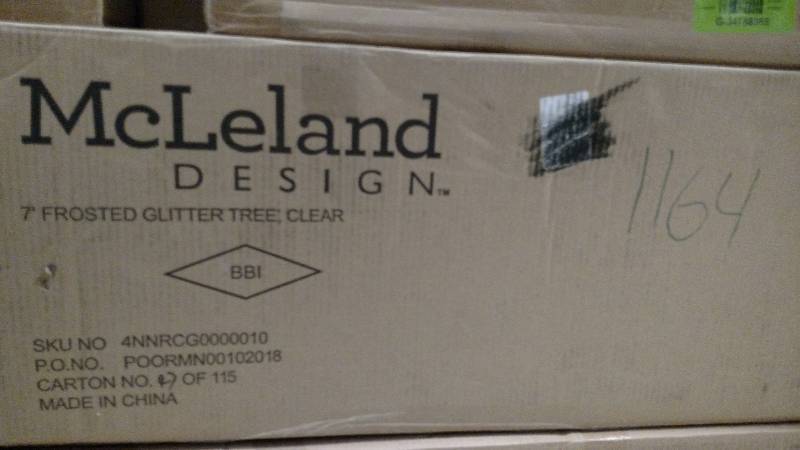 lot 1164 image: McLeland Design 7 Prelit Frosted Glitter Christmas Tree - Clear Lights
