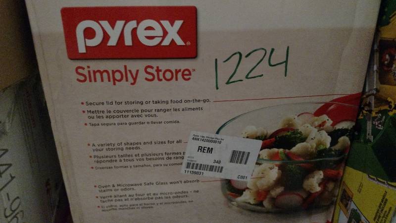 lot 1224 image: Pyrex 14pc Food Storage Set