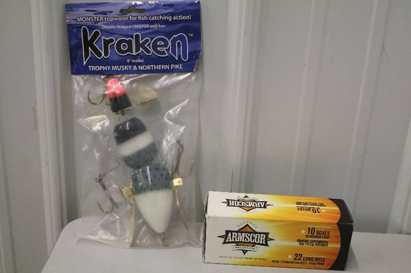 lot 52 image: Musky Lure & .22 Ammo &