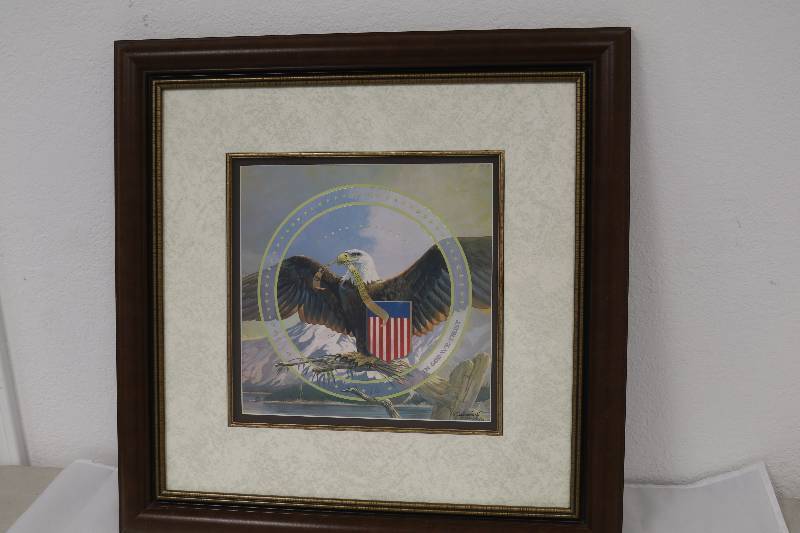 lot 111 image: Eagle With Flag Custom Print