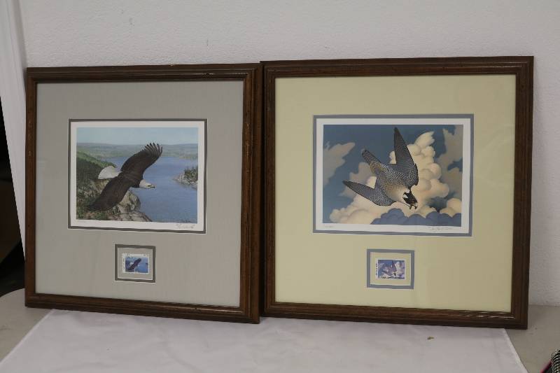 lot 129 image: Eagle & Peregrine Falcon Prints