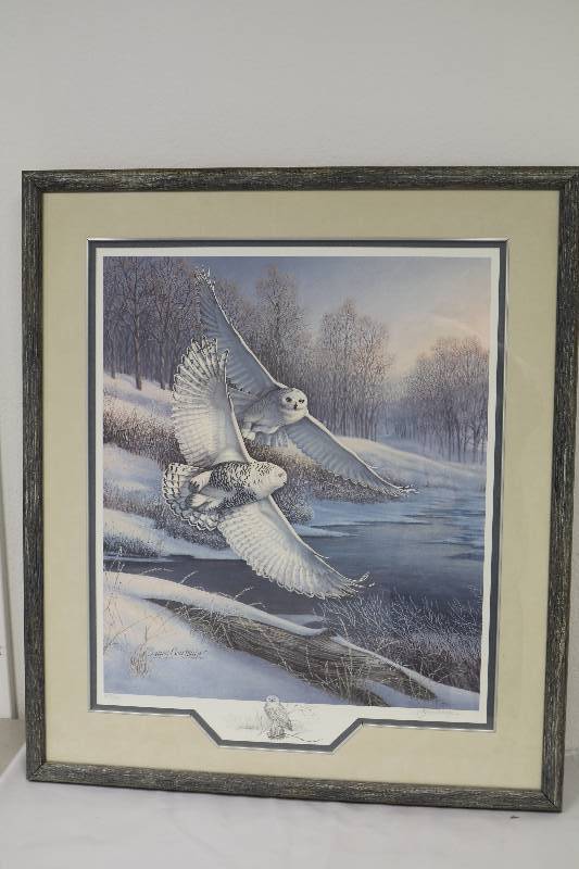 lot 130 image: Snow Owls Print