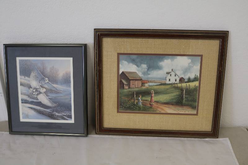 lot 167 image: Snow Owls & Farmstead Prints