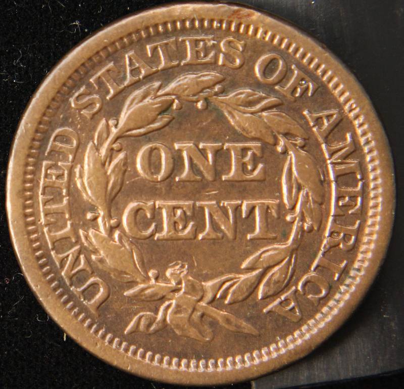1845 BRAIDED HAIR LARGE CENT AU