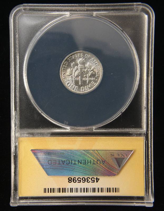 1950 ROOSEVELT SILVER DIME MS64 ANACS