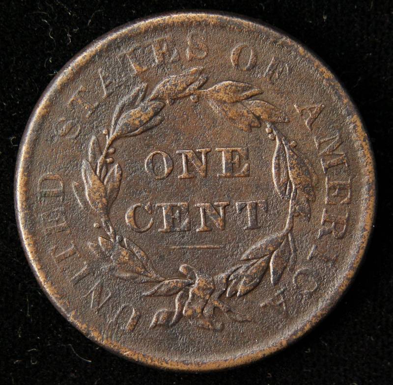 1837 CORONET LARGE CENT VF DETAILS