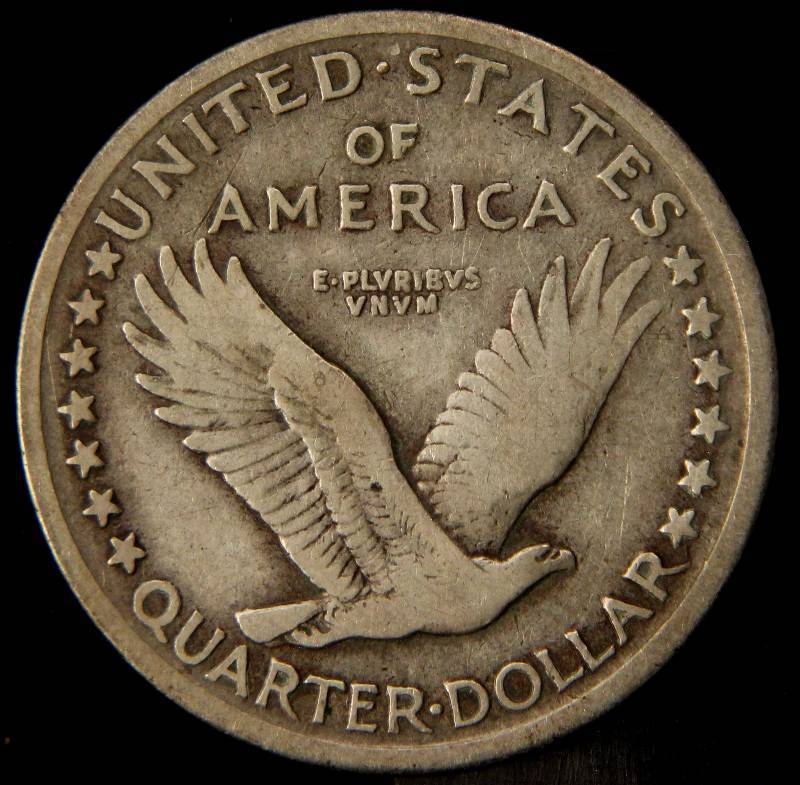 1917 TYPE 1 (exposed breast no stars) STANDING LIBERTY QUARTER