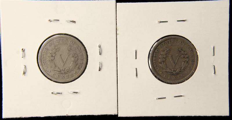 2 V NICKELS 1907 & 1890