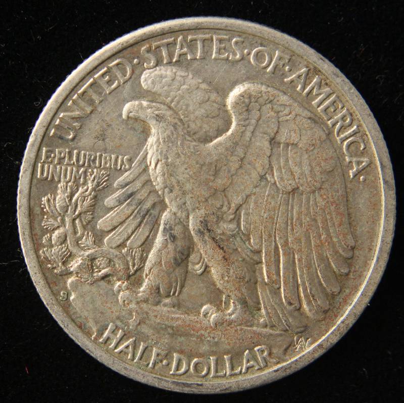 1942-S WALKING LIBERTY SILVER HALF DOLLAR XF
