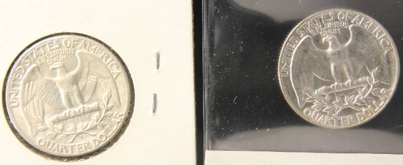 1949-D UNC & 1955 PROOF SILVER WASHINGTON QUARTERS